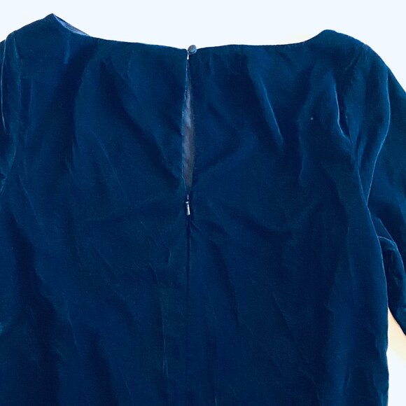 Banana Republic blue velvet mini dress Size 4 elegant holiday party sheath - Picture 5 of 10